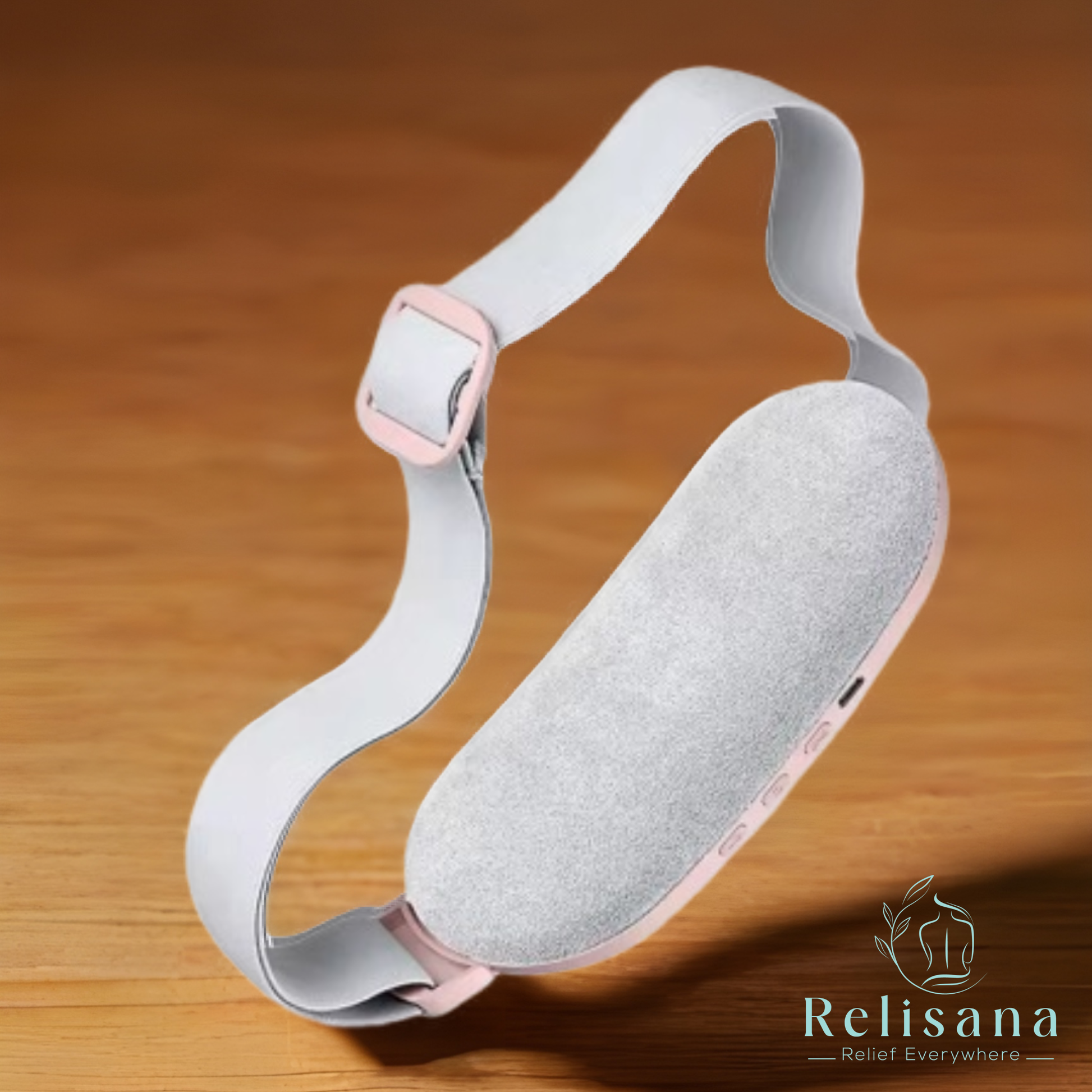 Relisana cordless heating pad in a cozy setting, showcasing its soft fabric and ergonomic design for comfort.